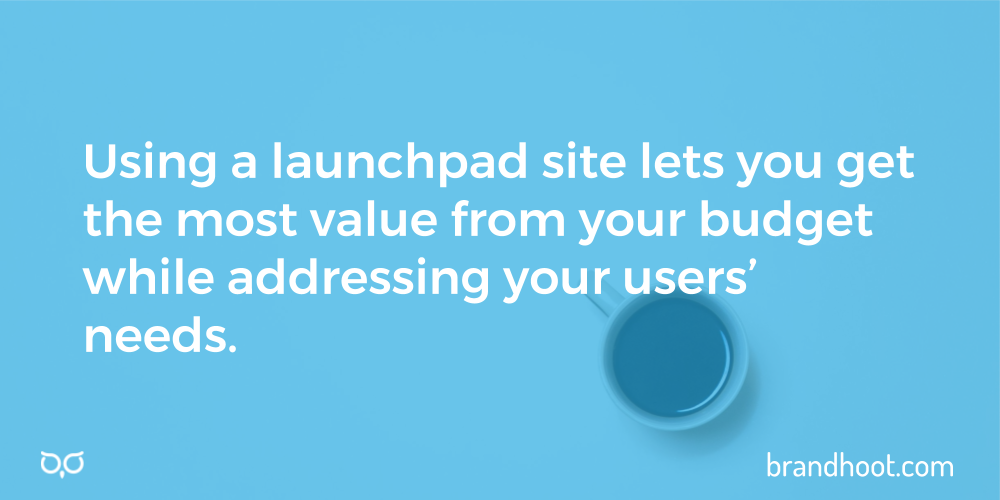 Use a launchpad or minimum viable product to save on your website budget.