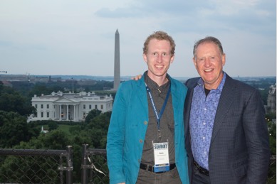 Nate and friend on top of US Chamber of Commerce Building overlooking the White House