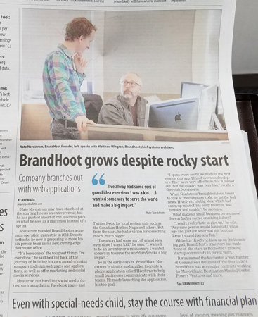 BrandHoot featured in Post Bulletin Article 2016
